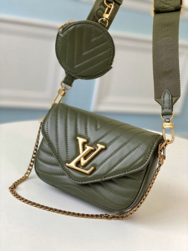 Louis Vuttion LV Multi Pochette Wave With Box & Dust Bag Pouch Sling Belt Sling Chain