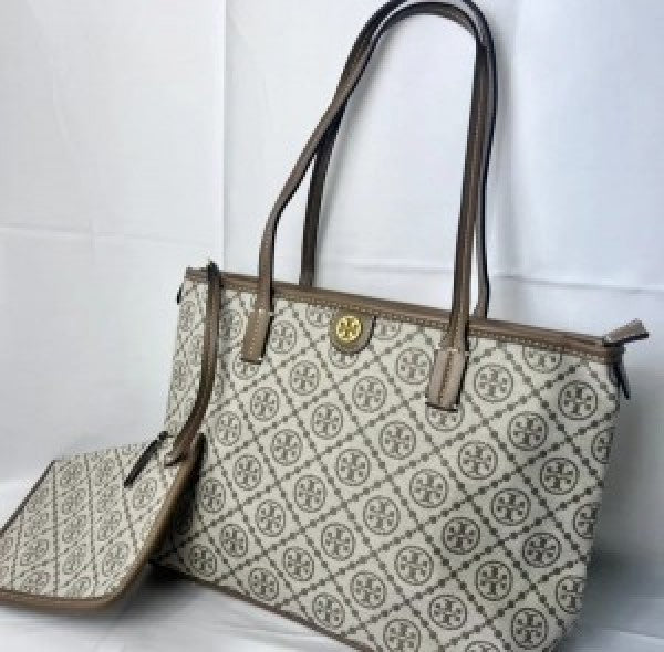 Torry Burch T Monogram Tote With & Dust Bag & Extra