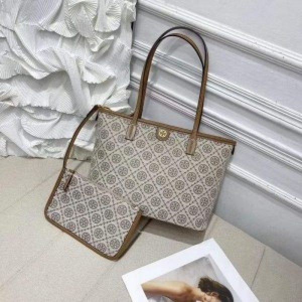 Torry Burch T Monogram Tote With & Dust Bag & Extra