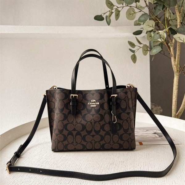 Coachh Mollie Leather Tote Bag With Dust Bag & Shoulder Strap
