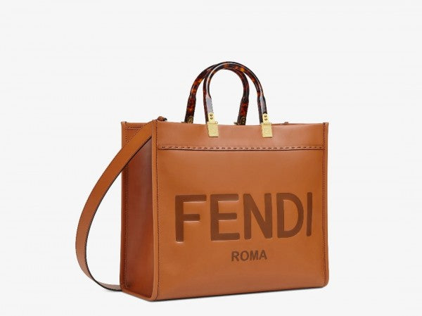 Fendii roma plain ladies trendy leather handbag big size