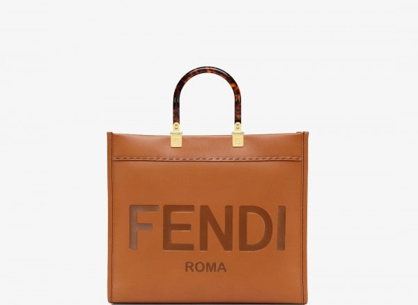 Fendii roma plain ladies trendy leather handbag big size