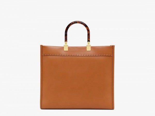 Fendii roma plain ladies trendy leather handbag big size