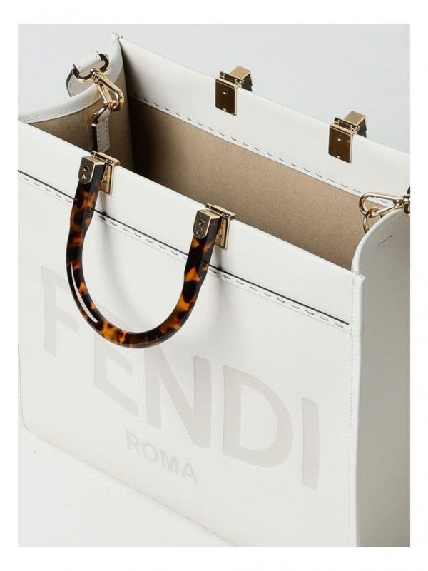 Fendii roma plain ladies trendy leather handbag big size