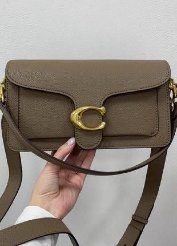 Coach tabby 26 shoulder bag in dark stone color with box