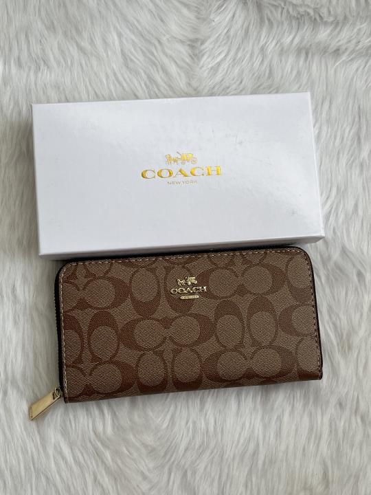 Coach long wallet premium quality with box