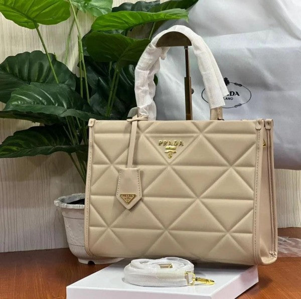Prrada leather symbole tote bag with dust cover & dust bag
