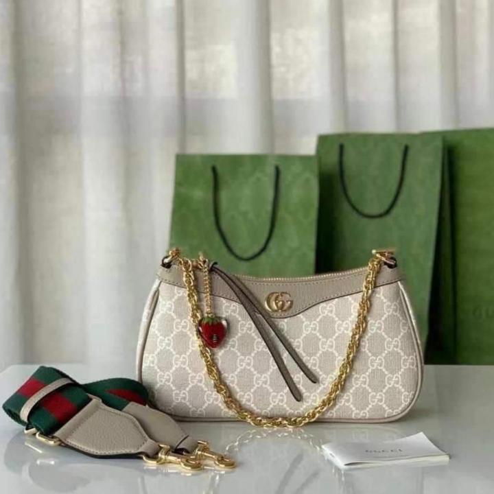 Gucci ophidia gg shoulder bag with cherry zip double box red box packing(carry bag)