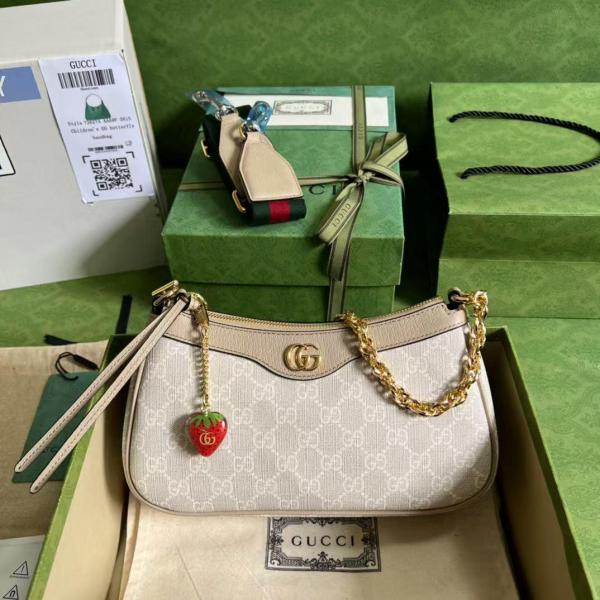 Guccii ophidia gg shoulder bag with cherry zip double box red box packing(carry bag)