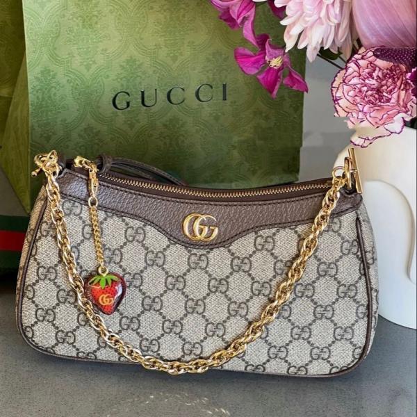 Guccii ophidia gg shoulder bag with cherry zip double box red box packing(carry bag)