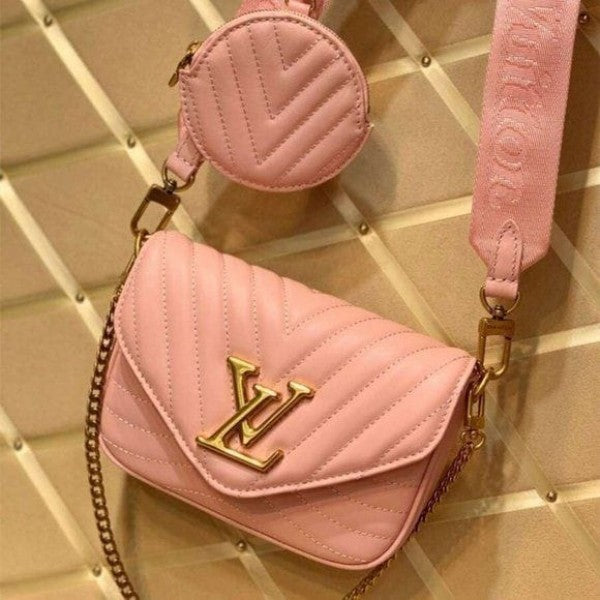 Louis Vuttion LV Multi Pochette Wave With Box & Dust Bag Pouch Sling Belt Sling Chain