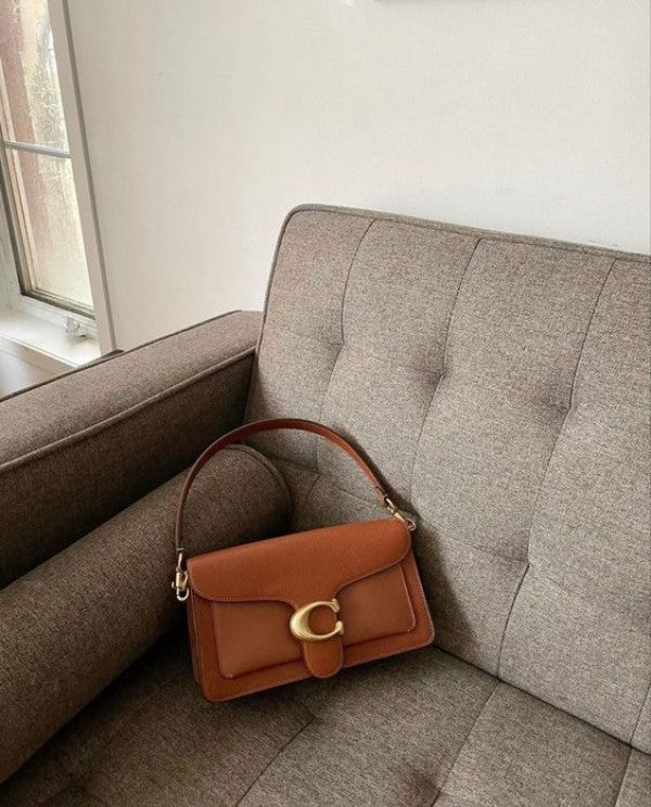 Coach tabby 26 shoulder bag in dark stone color with box