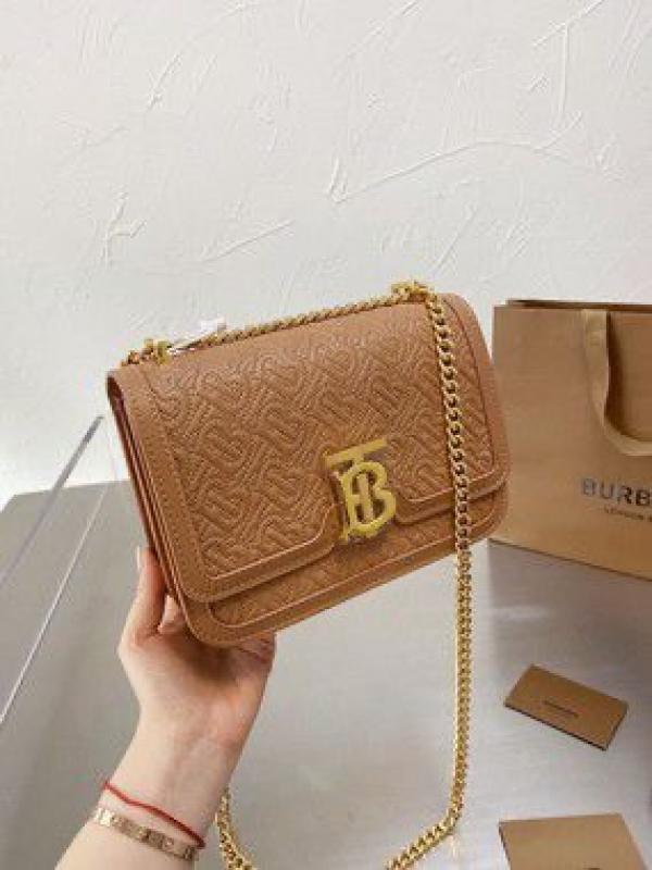 Burberry TB Monogram Quilted Shoulder Bag With OG Box & Dust Bag