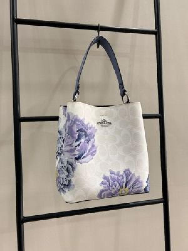 Coach floral bucket with box premium quality with box