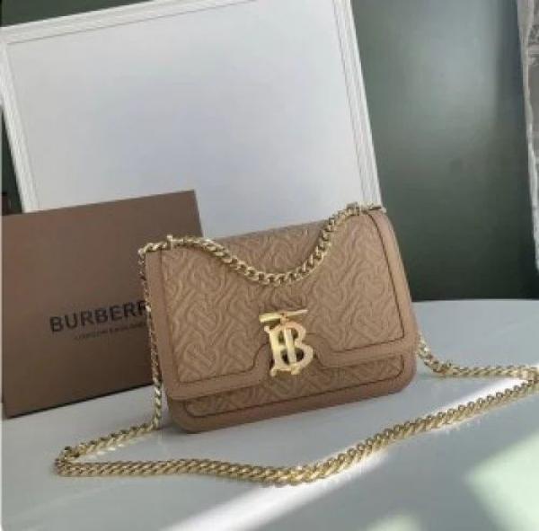 Burberry TB Monogram Quilted Shoulder Bag With OG Box & Dust Bag