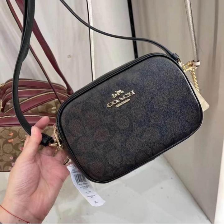 Coach Teri Singature Canvas Shoulder Bag With Box Dustbag SlingBelt