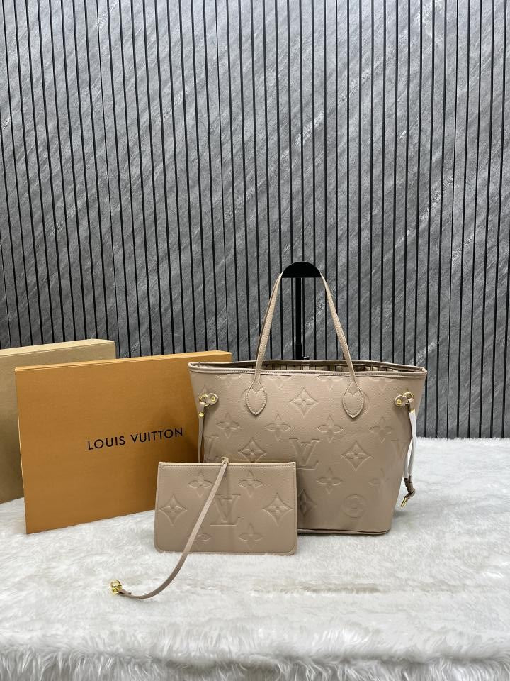 LOUIIS VUTTION NEVERFULL chex PATTERN PREMIUM QUALITY WITH OG BOX