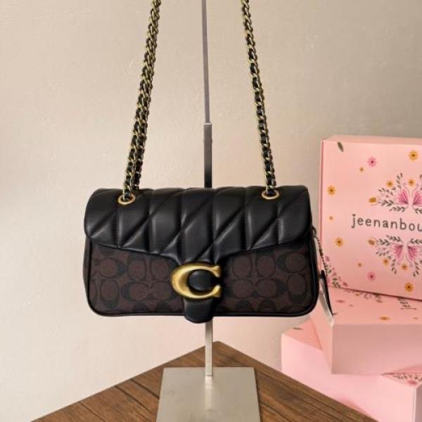 coacch georgie flower daisy embroidery tabby shoulder bag with box
