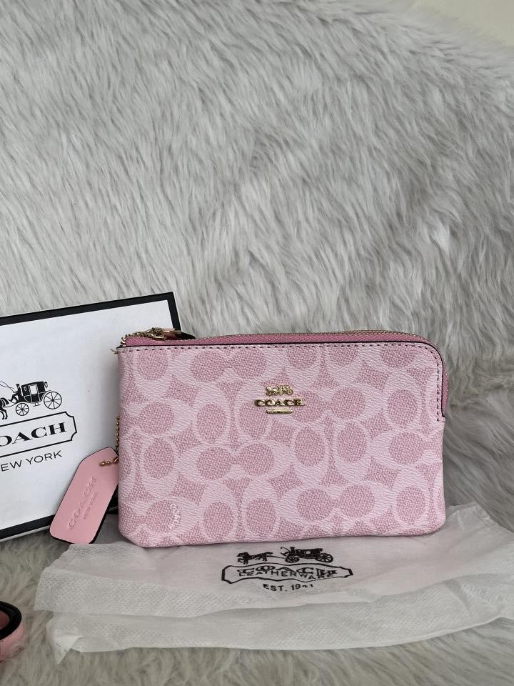 Coacch Dual Zip Wristlet Sling Bag With Original Box & Dustcover Packingh