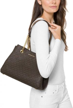 Michael Kors Teagan Large Logo Shoulder Bag With Dust Bag