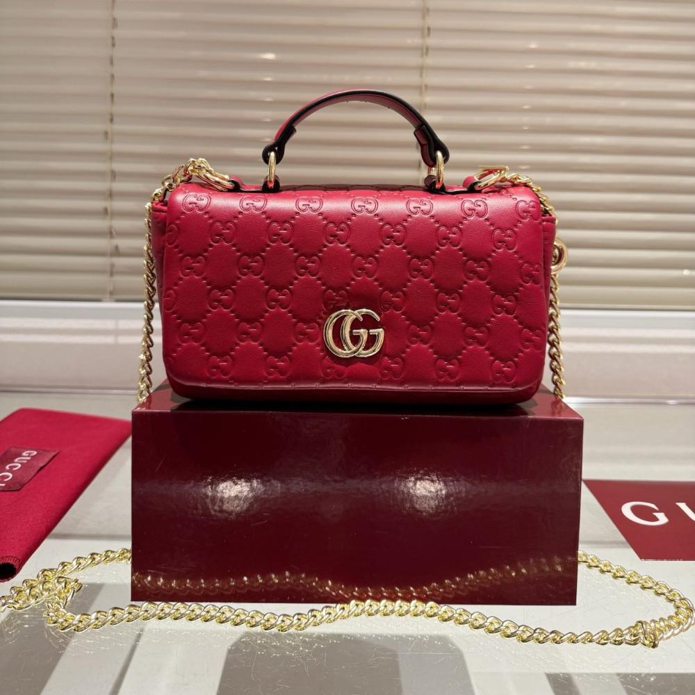 Gucci GG Milano Mini Leather Tote Bag with Red Magnetic Box
