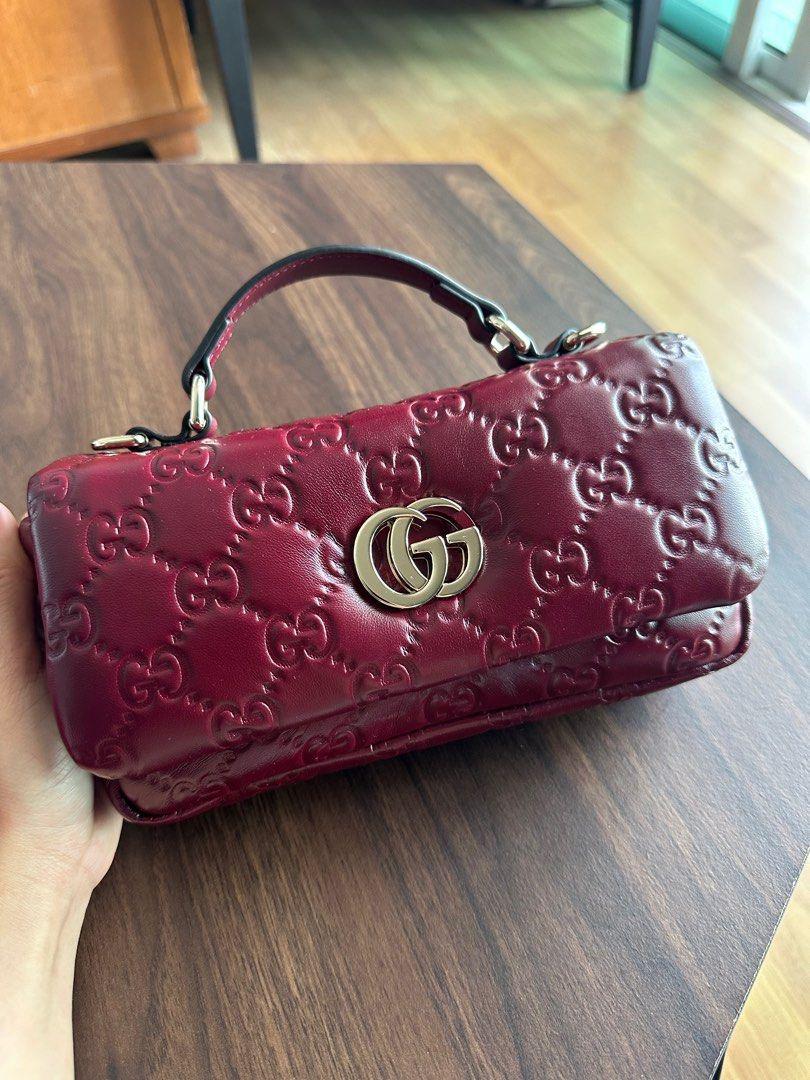Gucci GG Milano Mini Leather Tote Bag with Red Magnetic Box