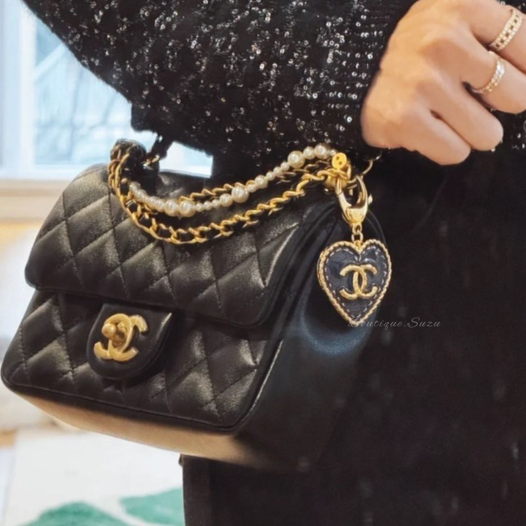 Chanel Cambon Line Black Quilted Leather Shoulder Bag with box