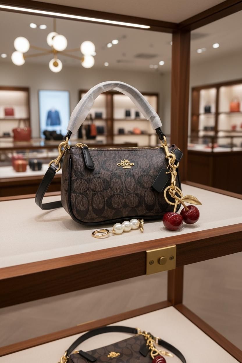 Coach Nolita Classy Flower Patch Sling Bag With cherry charm double box