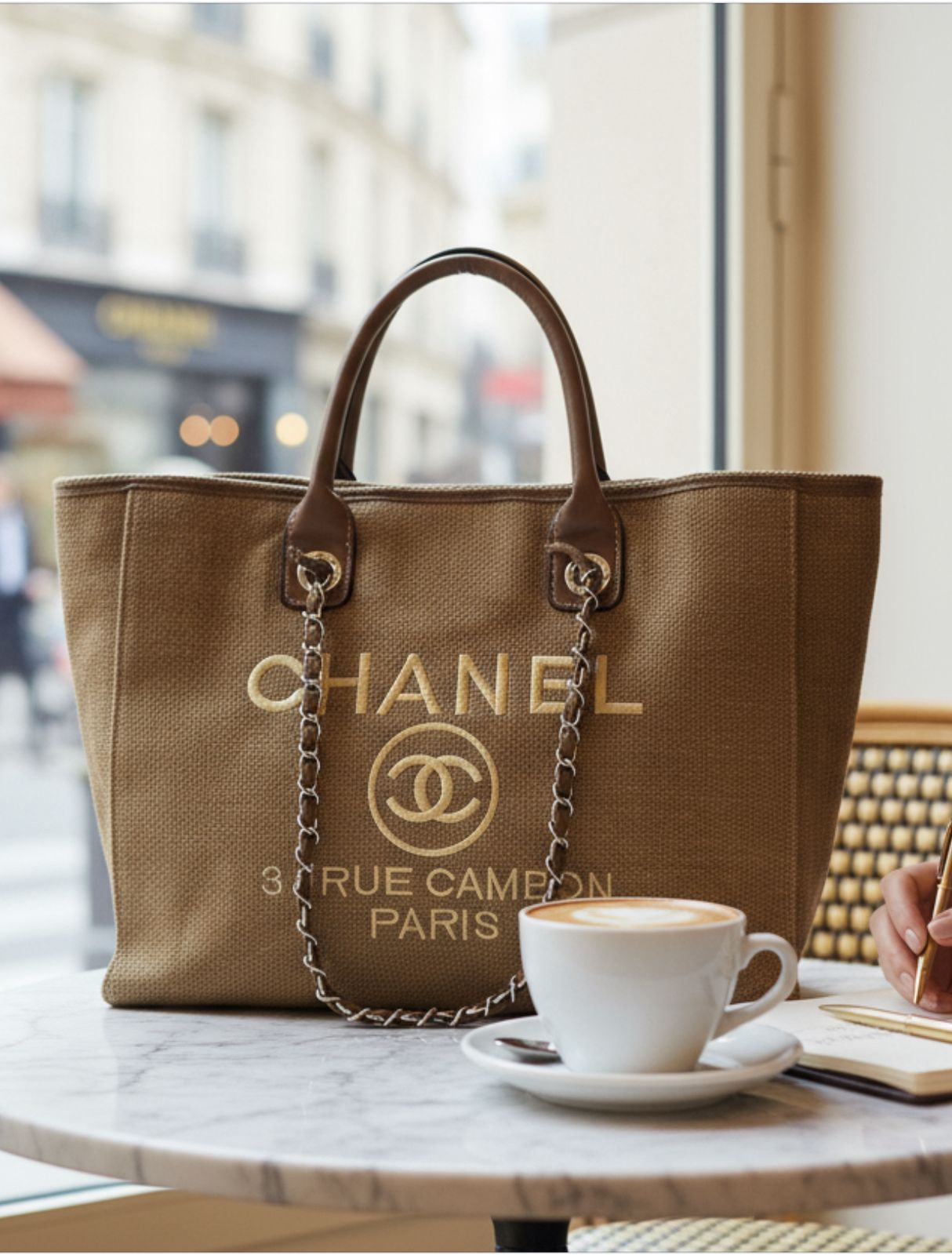 Chanel Small Deauville Tote Bag With Dust Cover premium quality