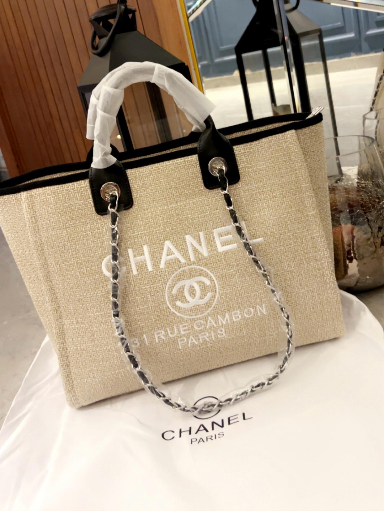 Chanel Small Deauville Tote Bag With Dust Cover premium quality