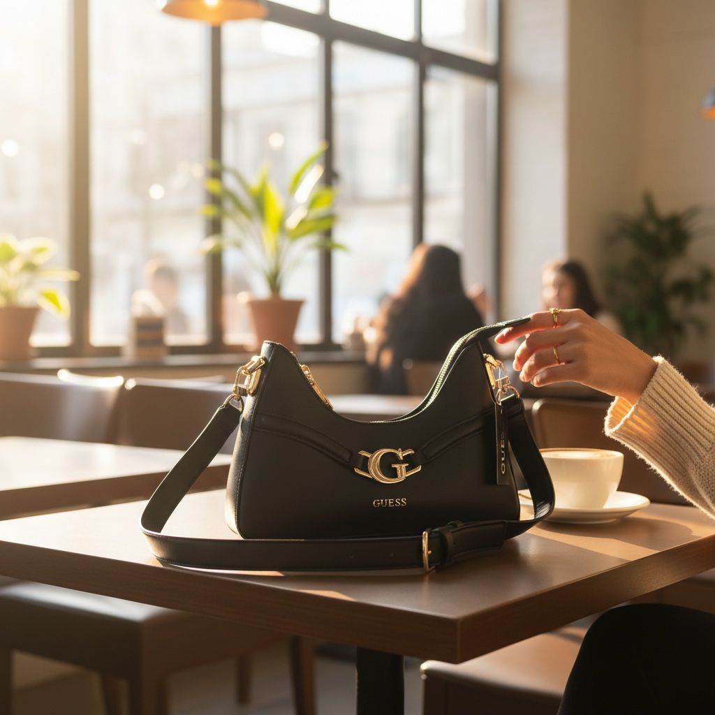 GUEESS DEA TOP ZIPPER SHOULDER BAG WITH BOX