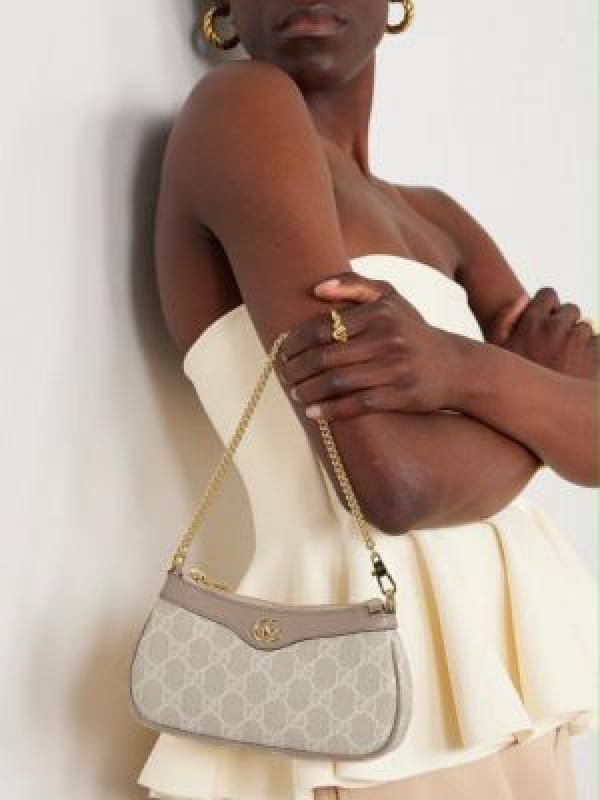 Guccii Ophidia Mini Canvas Chain Shoulder Bag With Double Box