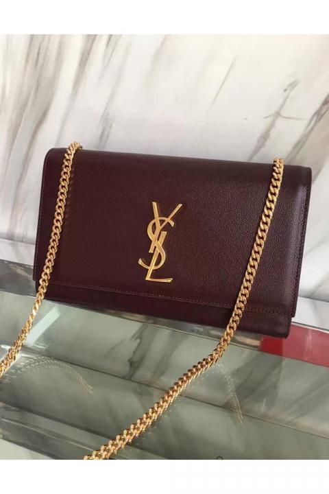 Saiint Laurent Small Shoulder Bag gold tone logo