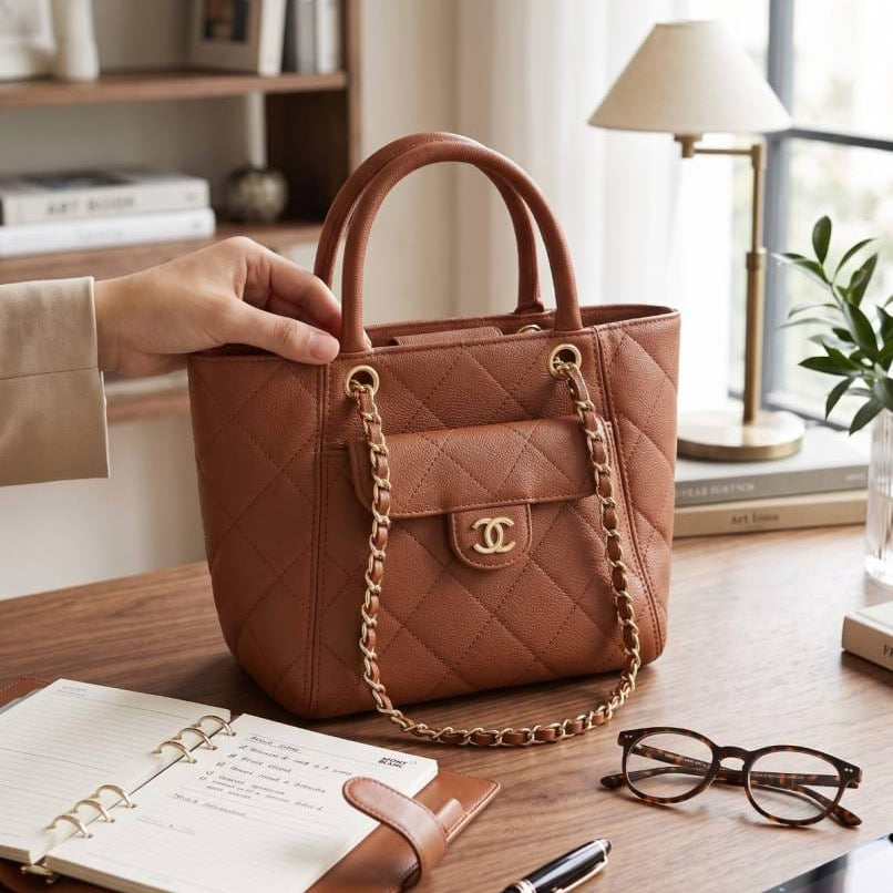 Chanell Top Handle Quilted Tote Bag with preimum quality box