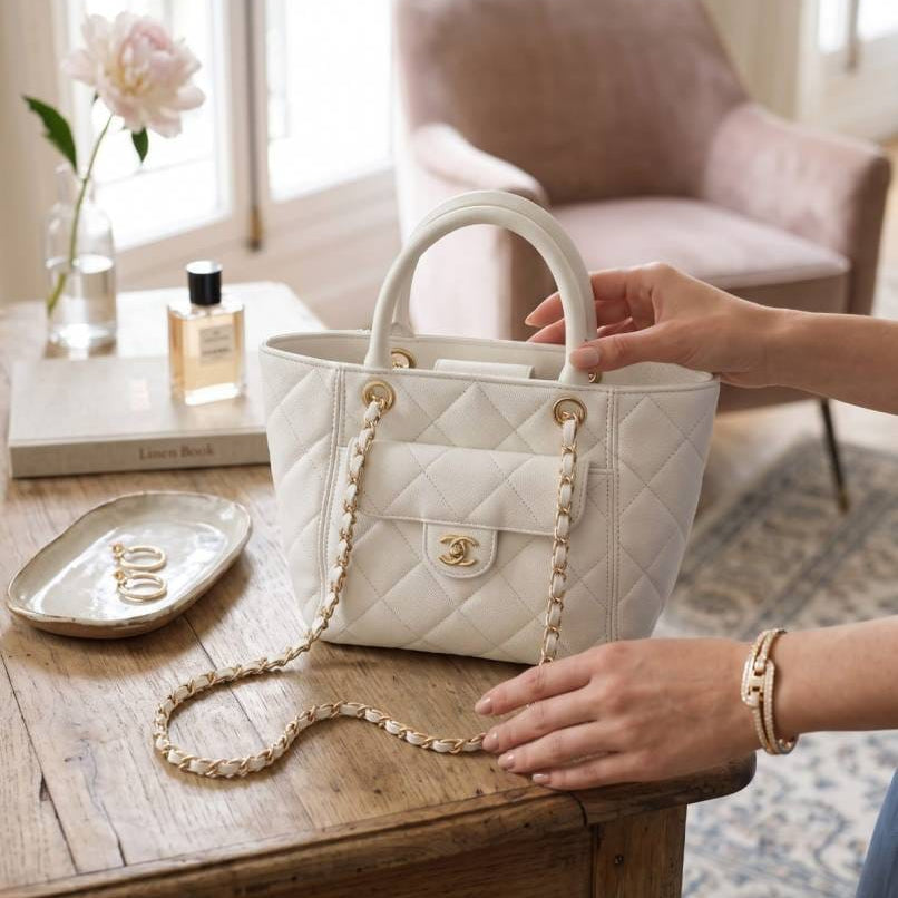 Chanell Top Handle Quilted Tote Bag with preimum quality box