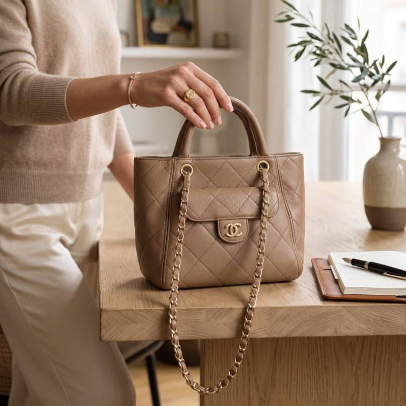 Chanell Top Handle Quilted Tote Bag with preimum quality box