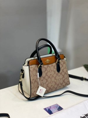 Coacch mini darcie carryall in signature chambray bag with box