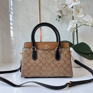 Coacch mini darcie carryall in signature chambray bag with box