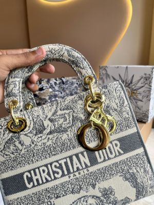 Christian Dior D Lady Tiger Print Black Sling Bag With Box Dust bag Sling belt
