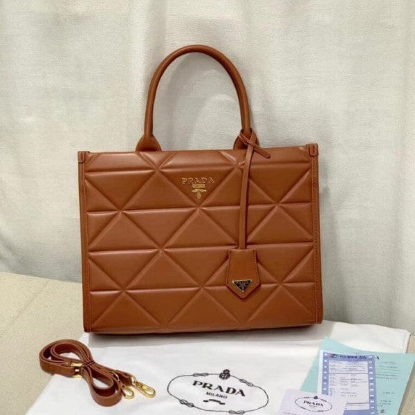 Prrada leather symbole tote bag with dust cover & dust bag