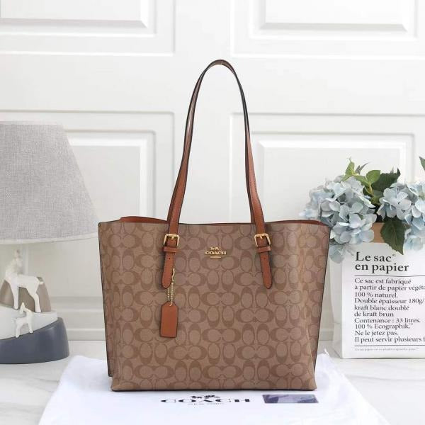 Coachh Mollie Leather Tote Bag With Dust Bag & Shoulder Strap