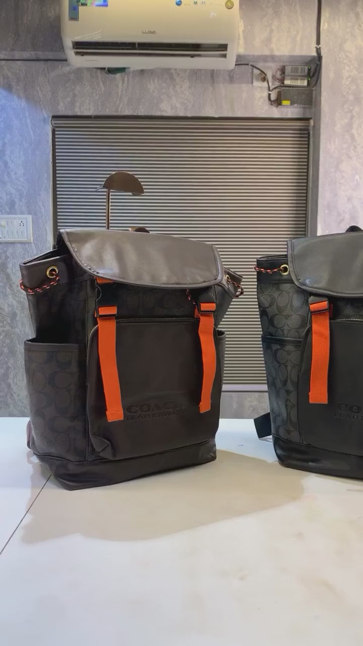 Coach Hudson Backpack In Blocked Signature Canvas