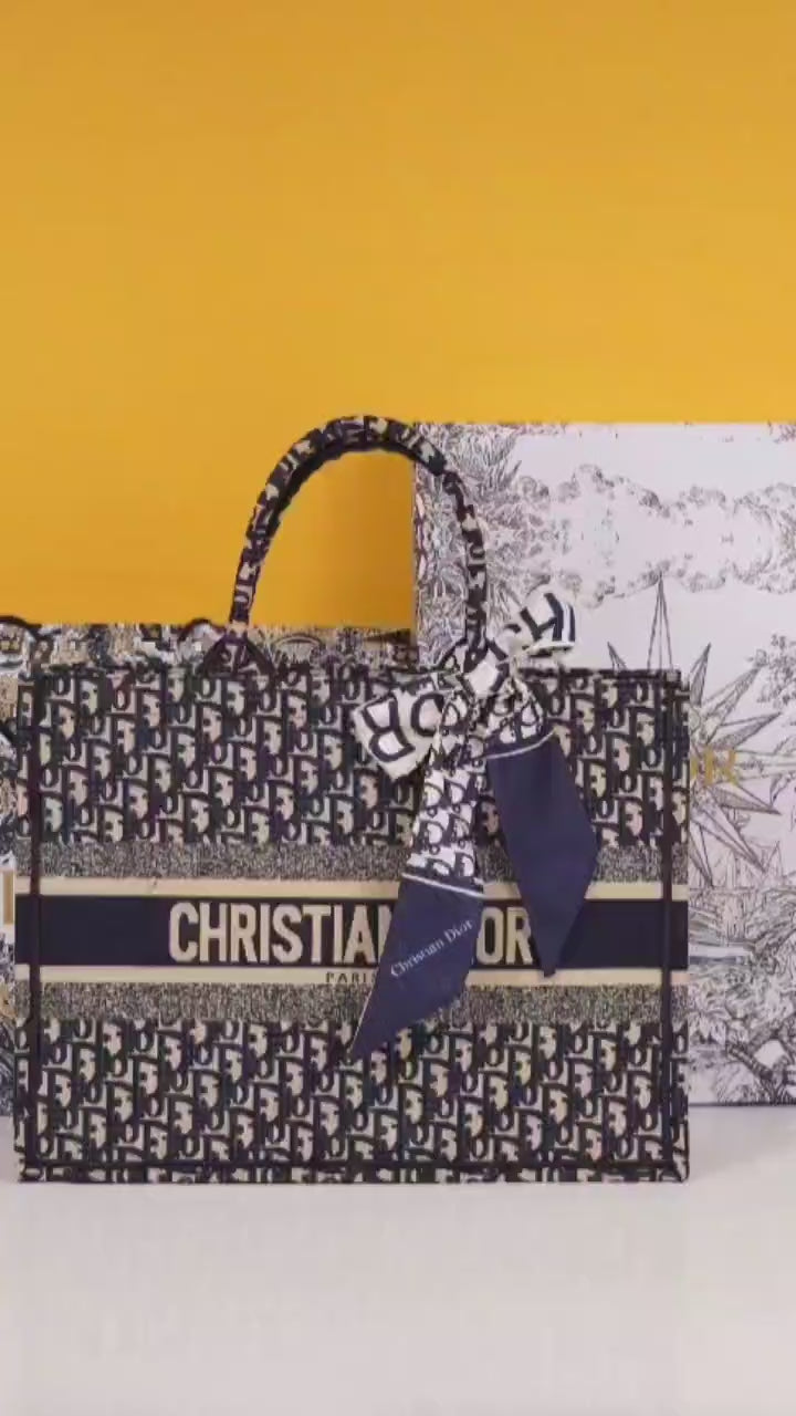 Christian Dior book tote bag premium quality with scarf&og box