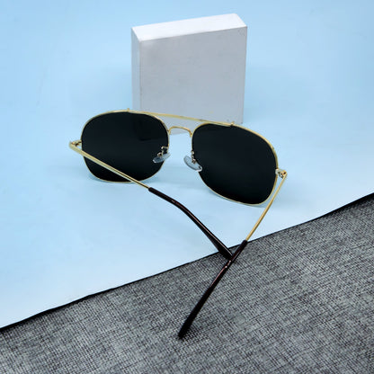 MT Mastar 002 Gold And Black Unisex Sunglasses