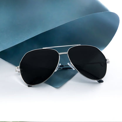 MT Mastar Silver And Black Unisex Sunglasses