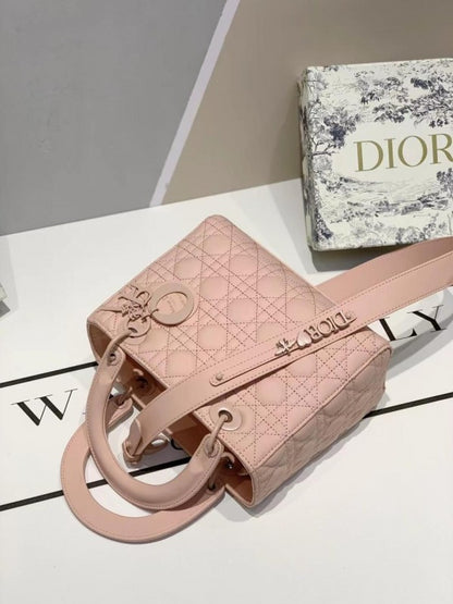 Christian Dior D Lite Cannage Ultra Matte Hand bag With Box Dust Bag Sling Belt