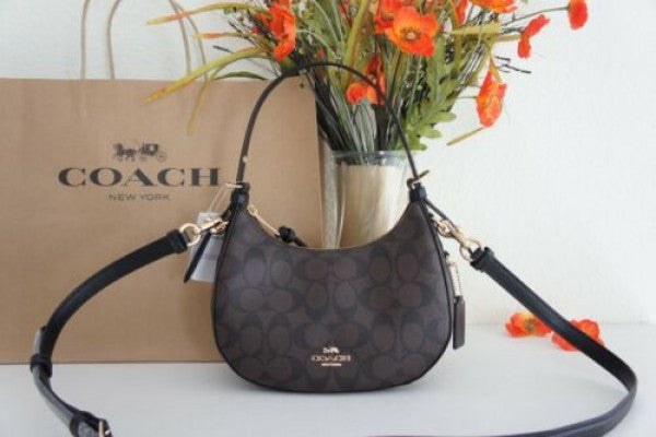 Coach kleo hobo bag in signature canvas bag with box