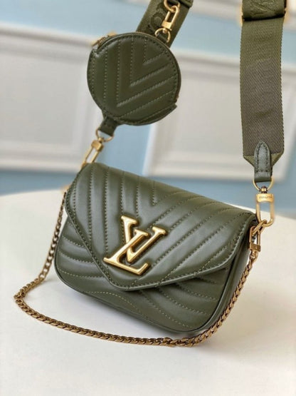 Louis Vuttion LV Multi Pochette Wave With Box &amp; Dust Bag Pouch Sling Belt Sling Chain