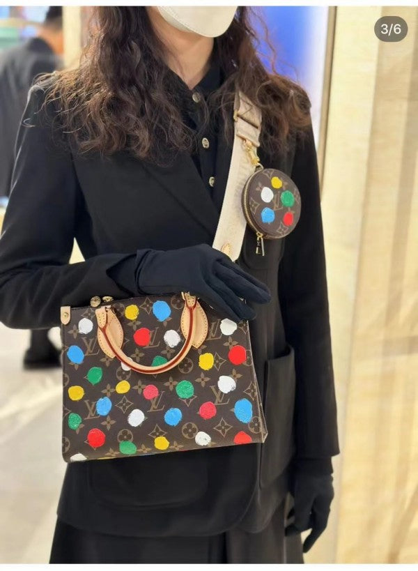 LOUIS VUITTON LV x Yayoi Kusama On The Go PM Tote Bag