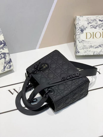 Christian Dior D Lite Cannage Ultra Matte Handbag With Box Dust Bag Sling Belt